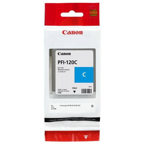 Картридж Canon PFI-120C голубой оригинальный, ресурс 130 страниц